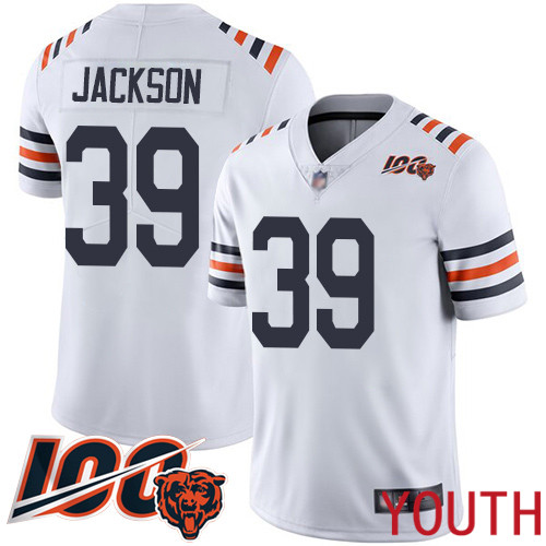 Chicago Bears Limited White Youth Eddie Jackson Jersey NFL Football 39 100th Season